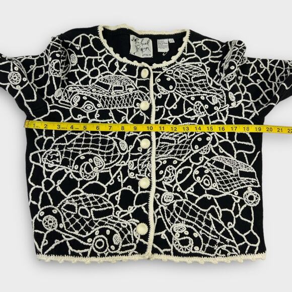 Michael Simon Vintage Car Embroidered Cardigan Sweater - Picture 6 of 6